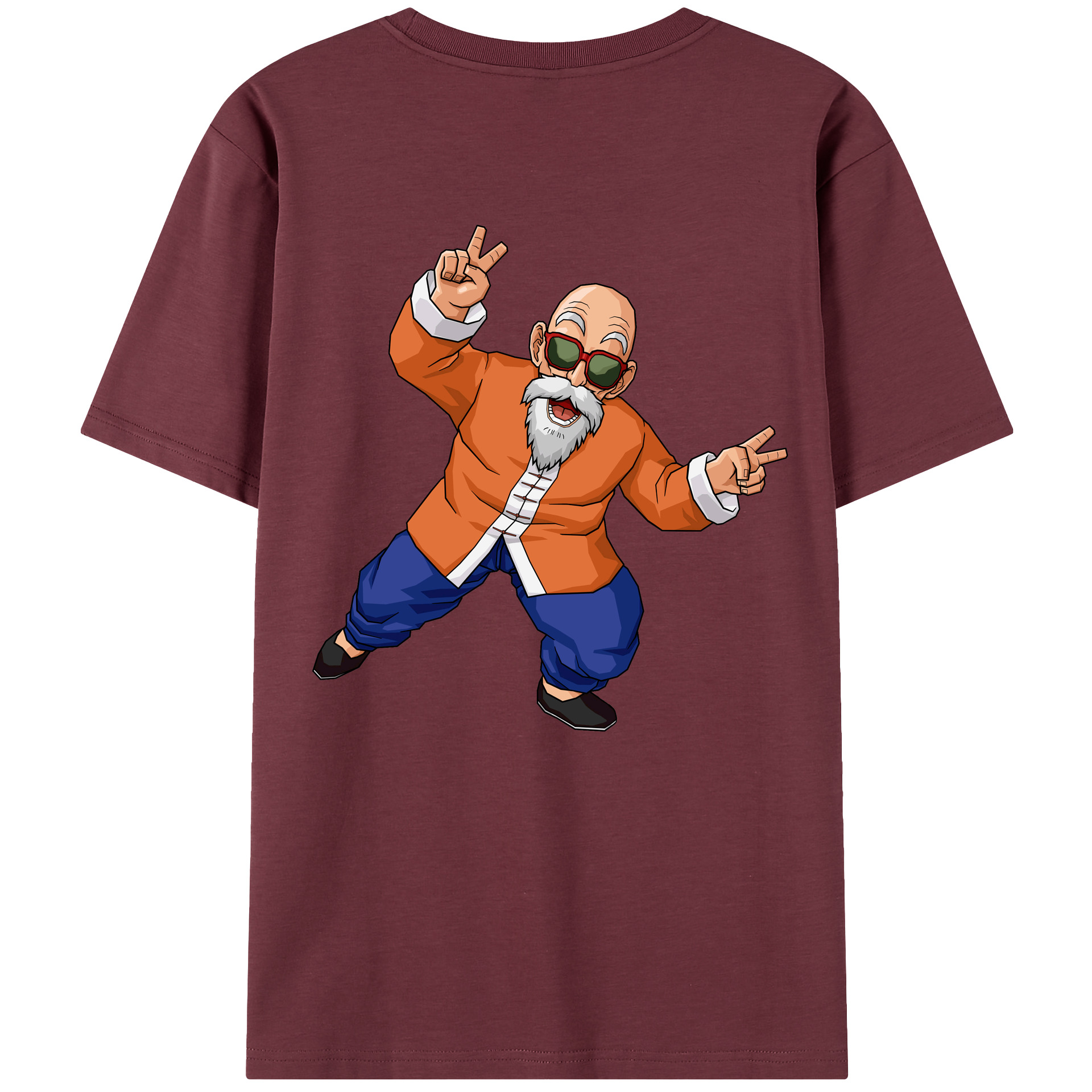 （画像用） ドラゴンボール 亀仙人（かめせんにん） DRAGON BALL Master Roshi Kame Sennin 綿100％半袖Tシャツ（背面プリント）